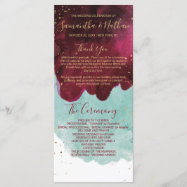 Programas de Boda de Oro Marsala Red Verde azulado