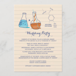 Programas de Boda de Química Azul y Naranja