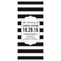 Programas de boda de rayas blancas y negras en mod