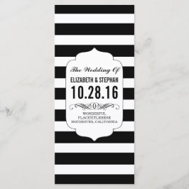 Programas de boda de rayas blancas y negras en mod