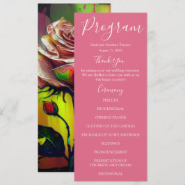 Programas de Boda de Rosas Rosadas Modernas Abstra