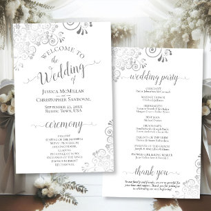 Programas de Boda Económicos Plateados y Blancos