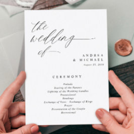 Programas de Boda Elegantes 5x7 Caligrafía Románti