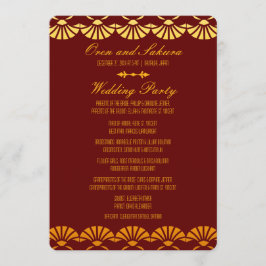 Programas de Boda estilo Art Déco Rojo y Oro