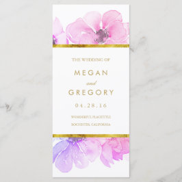 Programas de Boda Floral Azul y Morada con Marco D