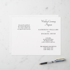 Programas de Boda Minimalistas Blancos Elegantes