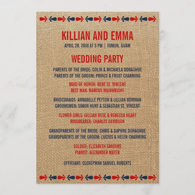 Programas de Boda Náutica Vintage (Anverso)