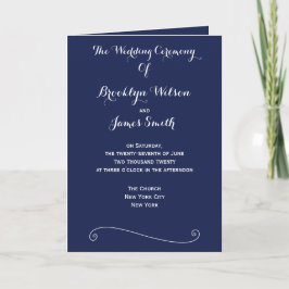 Programas de Boda Navy Blue Elegant