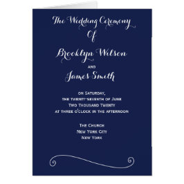 Programas de Boda Navy Blue Elegant