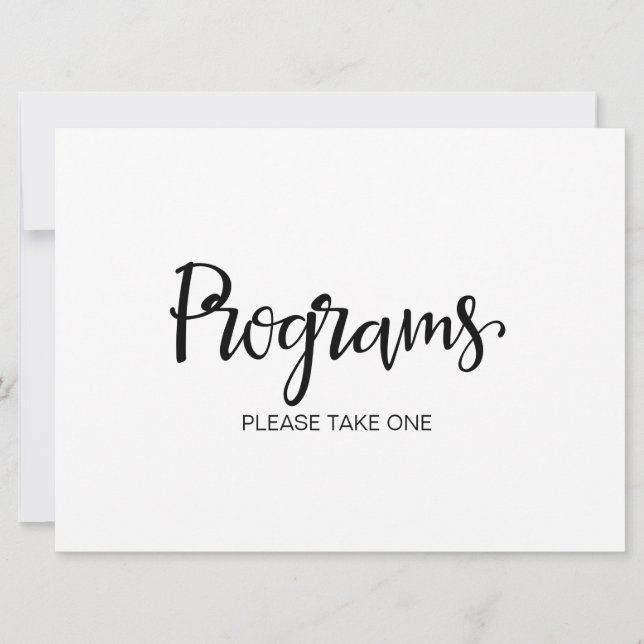 Programas De Boda Por Favor Tome Un Rótulo (Anverso)