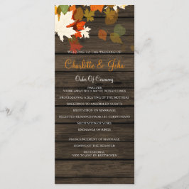 Programas de Boda Rústica de la Madera de Barn