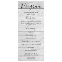 Programas de Boda Rústicos de Madera Blanca Campes
