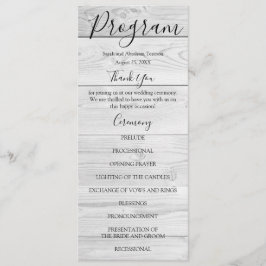 Programas de Boda Rústicos de Madera Blanca Campes