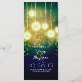 Programas de boda verde azulados - luces de luces