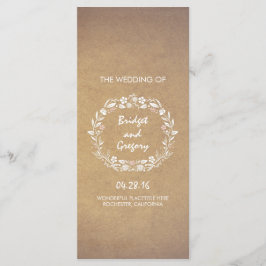 programas de bodas al estilo floral wreath kraft