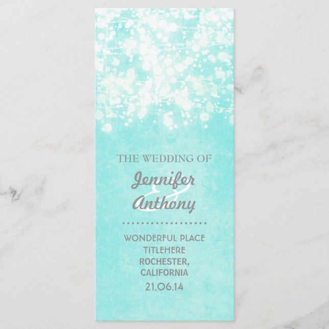 programas de bodas azules vintage (Anverso)