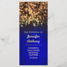 programas de bodas azules y de oro vintage