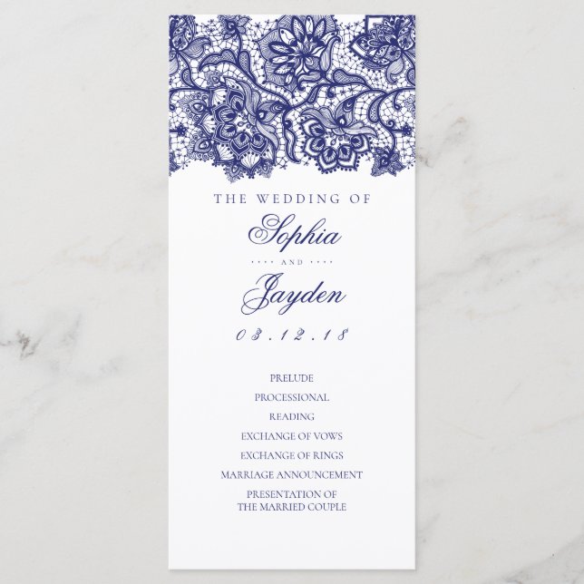 Programas de Bodas Blancas Elegantes de la Casa Az (Anverso)