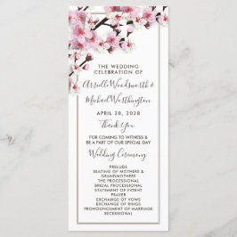 Programas de Bodas Blancas Rosa con flores de cere