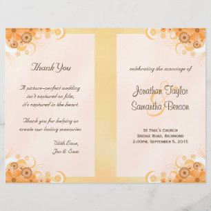 Programas de Bodas con Floral de Oro de Marfil