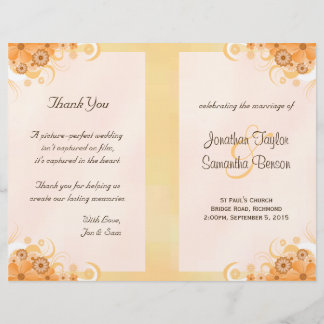 Programas de Bodas con Floral de Oro de Marfil