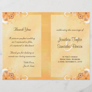 Programas De Bodas Con Floral De Oro De Marfil Ele