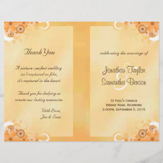 Programas De Bodas Con Floral De Oro De Marfil Ele