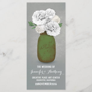 Programas de bodas con flores blancas de carmín pi