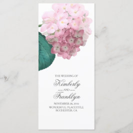 Programas de bodas con flores rosadas Hydrangea Vi