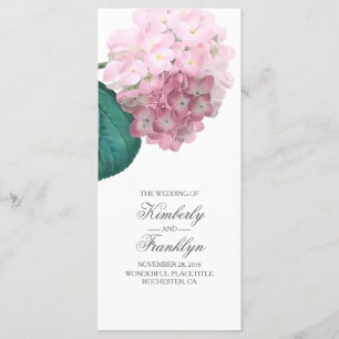Programas de bodas con flores rosadas Hydrangea Vi