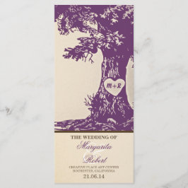 programas de bodas de árbol de amor de plum vintag