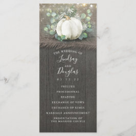 Programas de bodas de calabaza blanca de campo rús