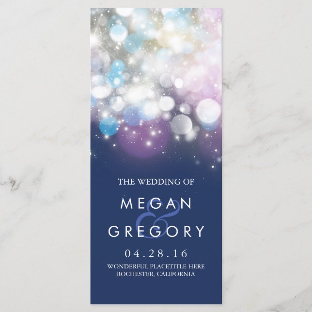 Programas de bodas de la Marina con las luces de c (Anverso)