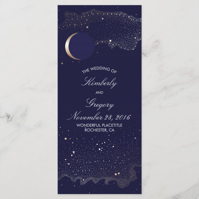 Programas de bodas de la Marina de la Noche Starry (Anverso)
