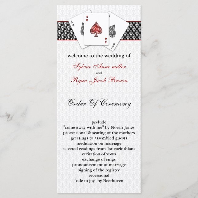 Programas de bodas de Las Vegas (Anverso)