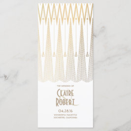 Programas de Bodas de Oro y Blanco Vintage Art Dec