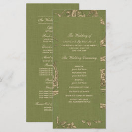 Programas de bodas de patrón de cosecha beige verd