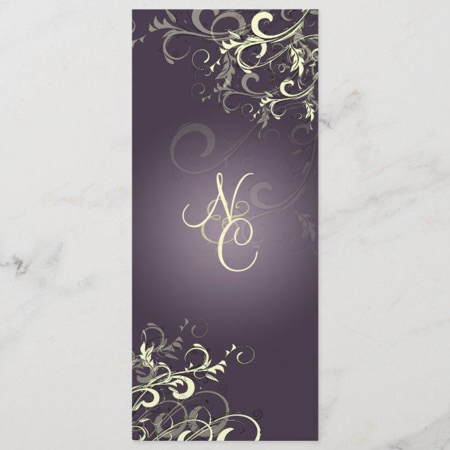 PROGRAMAS DE BODAS DE PixDezines PLUM SWIRLS+CREAM (Anverso)