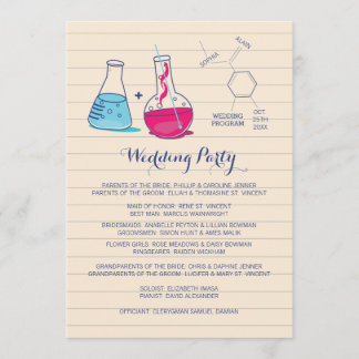 Programas de bodas de química rosa y azul