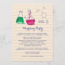 Programas de bodas de química rosa y verde