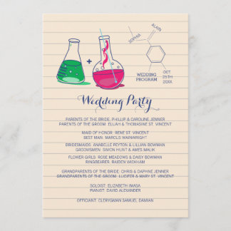 Programas de bodas de química rosa y verde