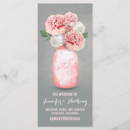 Programas de bodas de tarro de albañil pintados