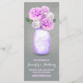 Programas de bodas de tarro de albañil pintados