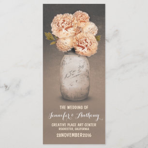 Programas de bodas de tarro de barro de masas pint