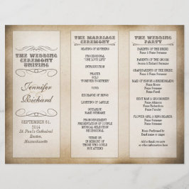 programas de bodas de tipografía vintage