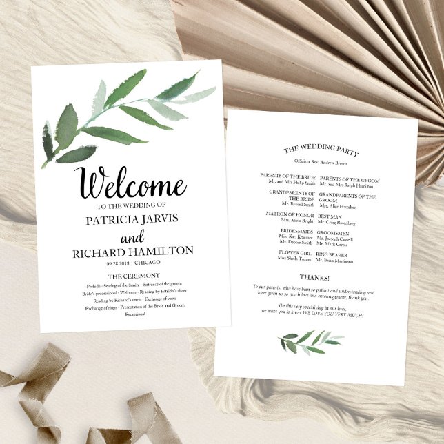 Programas de bodas de vegetación sencillos y elega (Subido por el creador)