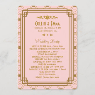 Programas de bodas en el Art Deco Rosa
