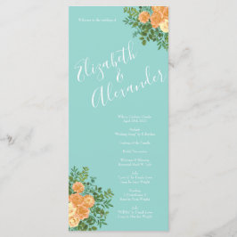 Programas de Bodas Florales de Peach & Aqua Peony 
