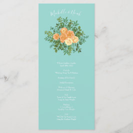 Programas de Bodas Florales de Peach & Aqua Peony 