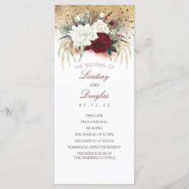Programas de Bodas Florales en Blanco y Borgoña